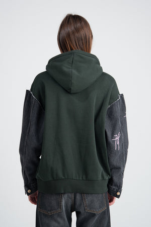 MAYKE HOODIE DENIM GREEN